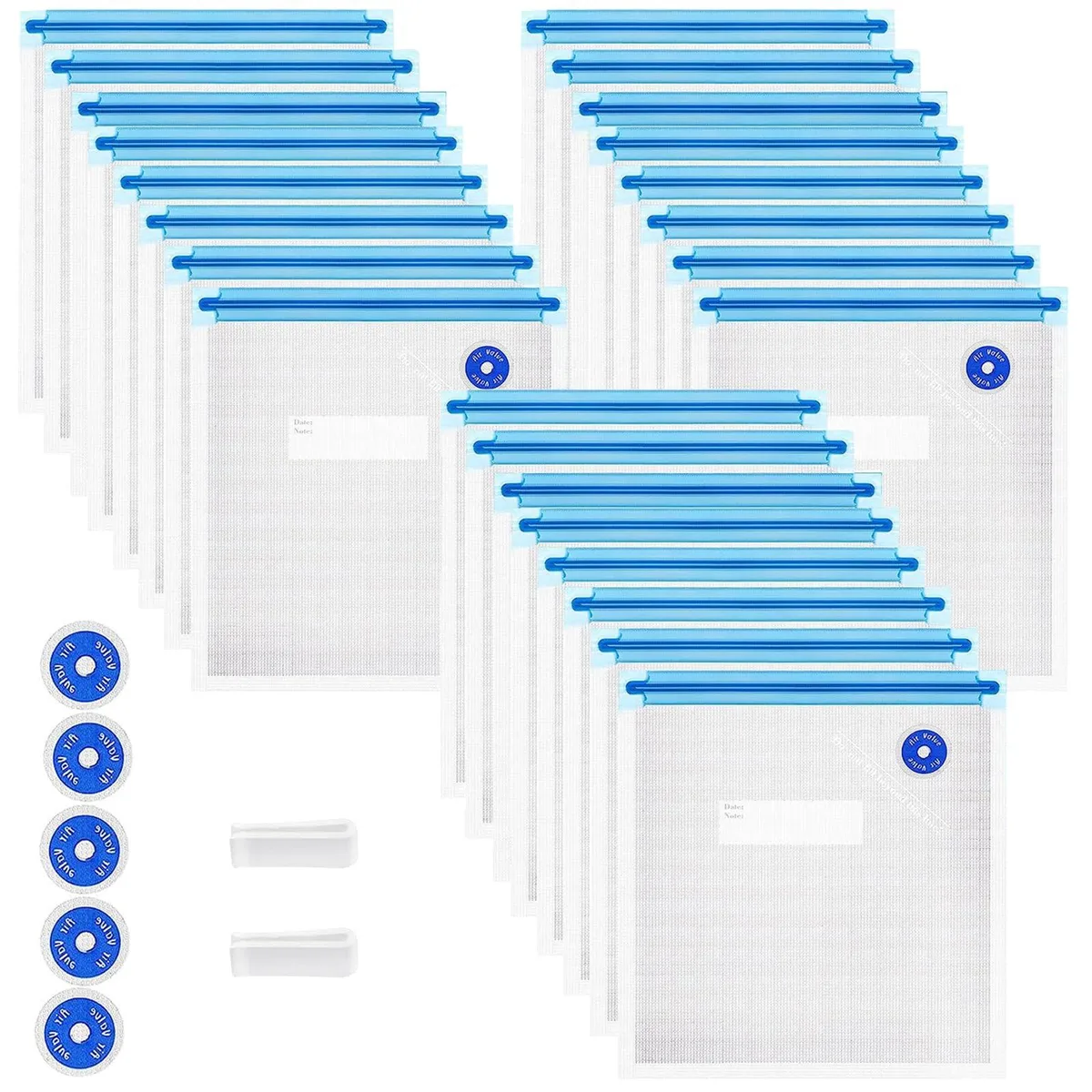  Higfra Reusable Sous Vide Bags 8.5in 24pcs Blue — product photo