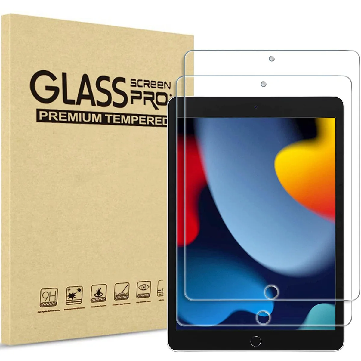 ProCase 2 Pack Tempered Glass Screen Protector for iPad 10.2 Inch 9th 8th 7th Gen — product photo