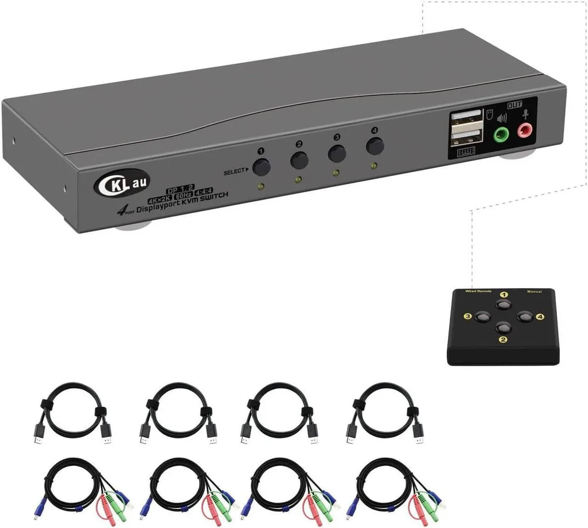 Vszerda Vszerda 4-Port DisplayPort 1.2 KVM Switch 4K@60Hz — product photo