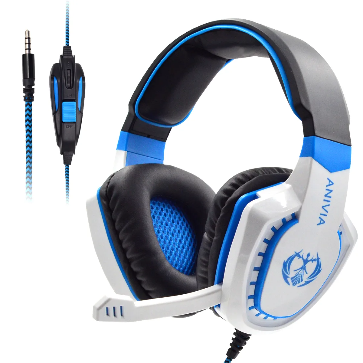 Anivia(China) Anivia(China) AH28 Stereo Wired Gaming Headset Blue/White 3.5mm — product photo