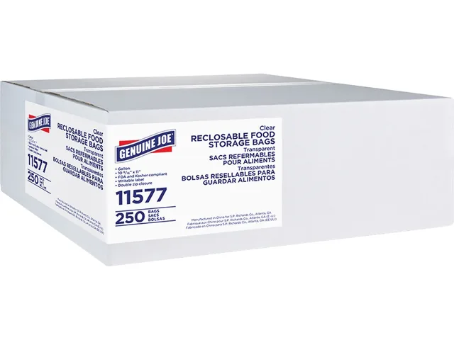 Genuine Joe Genuine Joe 11577CT 1 gal 1.75 mil 44 Micron Clear 2000 cleaning bags — product photo