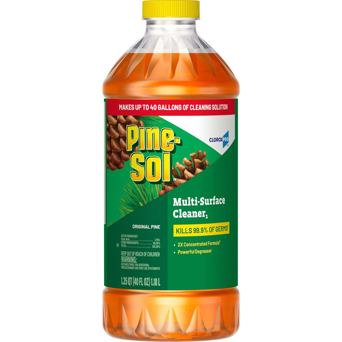 White 40 fl oz bottle of CloroxPro Pine-Sol Multi-Surface Cleaner