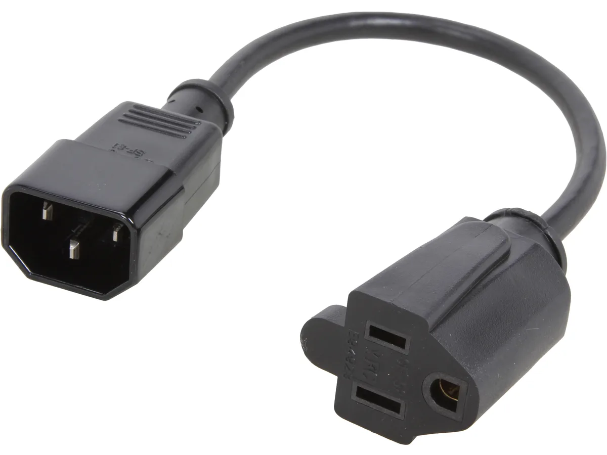 STARTECH STARTECH PAC100 1 ft Power Extension Cord C14 to NEMA 5-15R — product photo