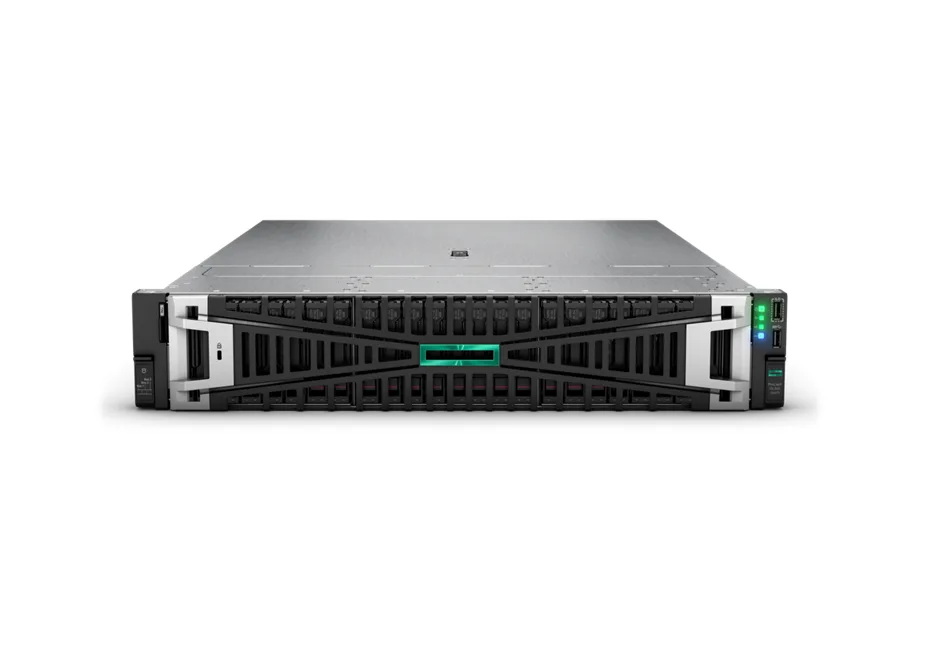 HPE HPE ProLiant DL345 Gen11 P66777-B21 rack server EPYC 9124 16-core 3.0GHz 32GB 8SFF MR408i-o 800W — product photo