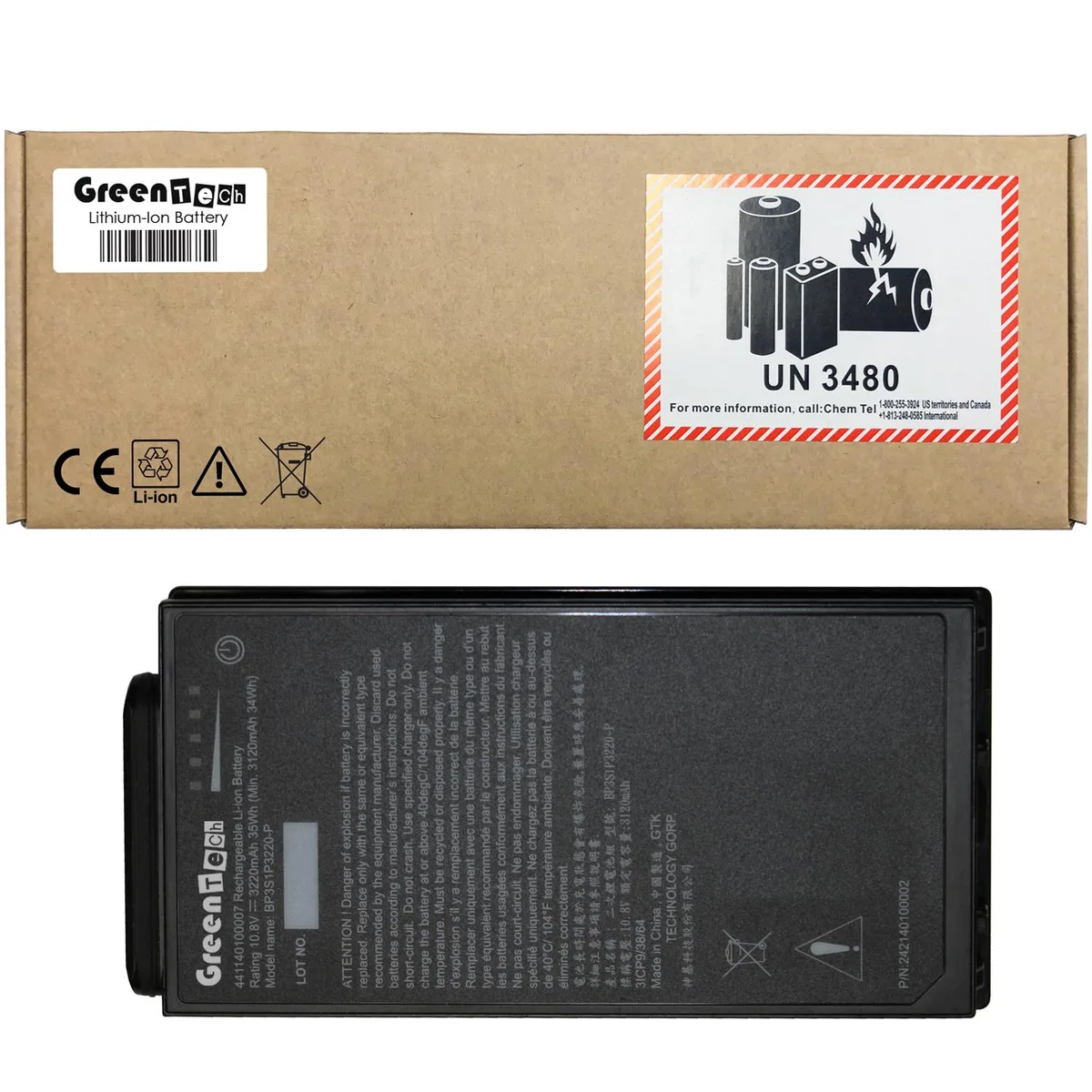 GreenTechLLC GreenTechLLC 441140100007 10.8V 35Wh 3-cell laptop battery — product photo