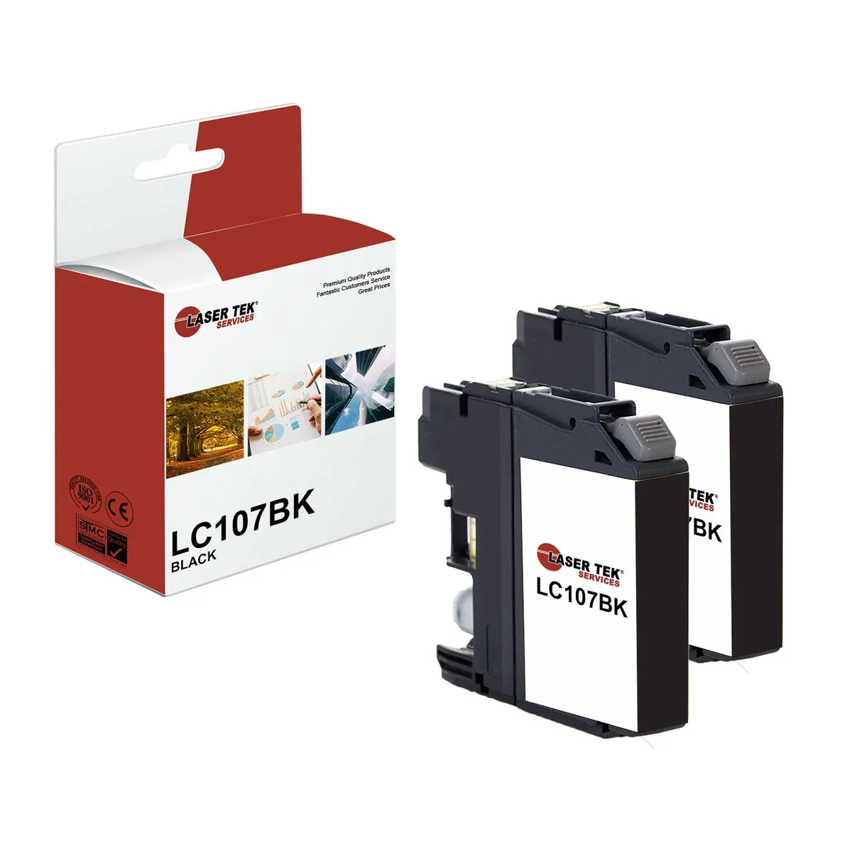 Laser Tek Services Laser Tek Services LC107 Black Ink Cartridge 2 Pack 1200 Pages — product photo