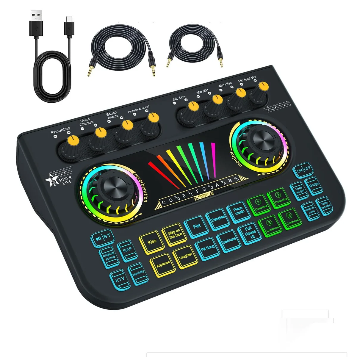 _Mega Brand _Mega Brand X3S Sound Card X3 4 soundpads 10 presets 12-step auto-tune — product photo