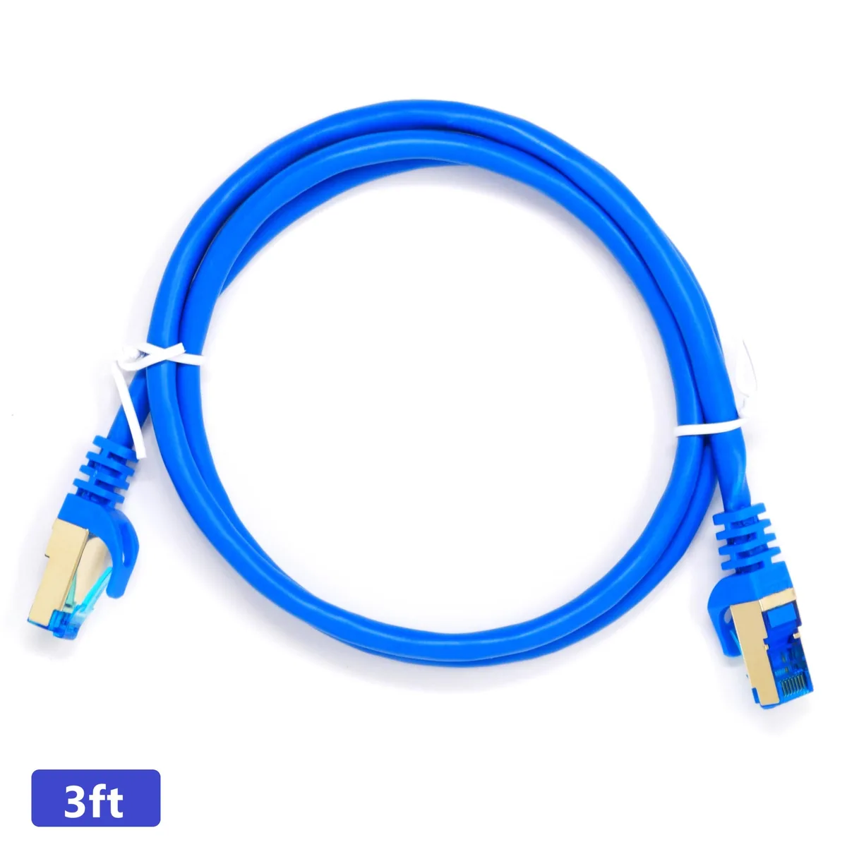 QualGear QualGear QG-CAT7R-1FT-BLK Cat 7 RJ45 Ethernet Cable 3 ft Blue — product photo