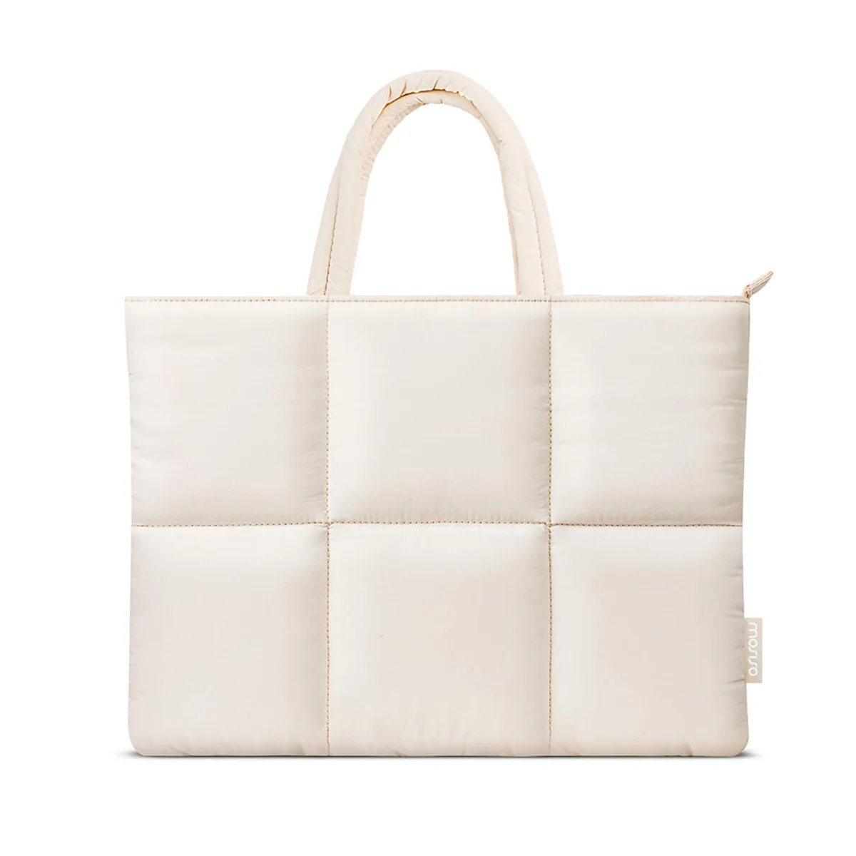  MOSISO 13-14 inch Quilted Puffer Laptop Sleeve Beige — product photo