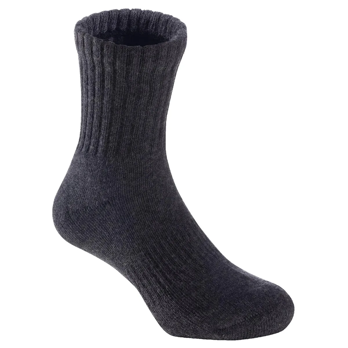 Three pairs of grey crew socks in size 105