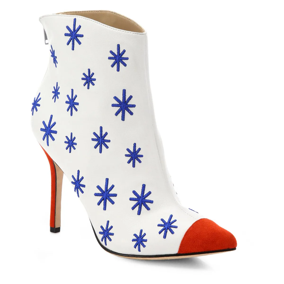 Isa Tapia Isa Tapia Madrid Embroidered Asterisk Leather Ankle Boot White Size 40 — product photo