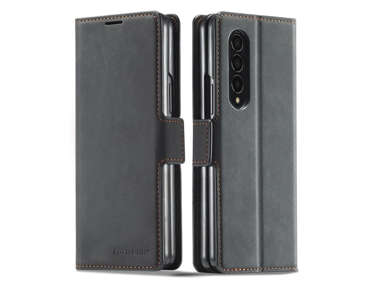 BONAEVER BONAEVER Samsung Galaxy Z Fold 4 5G Case PU Leather TPU Bumper Card Holder Stand Magnetic Flip Wallet — product photo