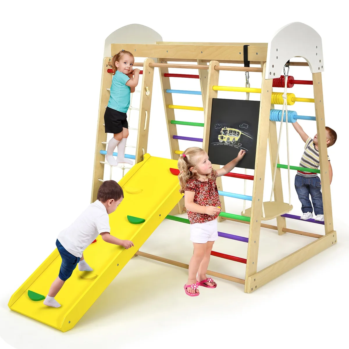 Costway Costway 8-in-1 Wooden Indoor Playground Climber Multicolor — product photo