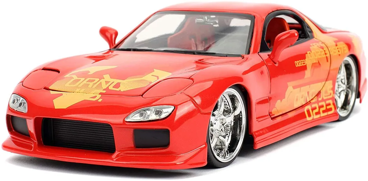 Jada Jada Orange Julius Mazda RX-7 Fast &amp; Furious 1/24 Diecast Car 30747 — product photo