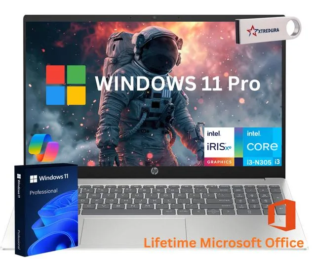 HP HP Laptop 15-FD i3-N305 16GB 256GB 15.6" FHD Windows 11 Pro Silver — product photo