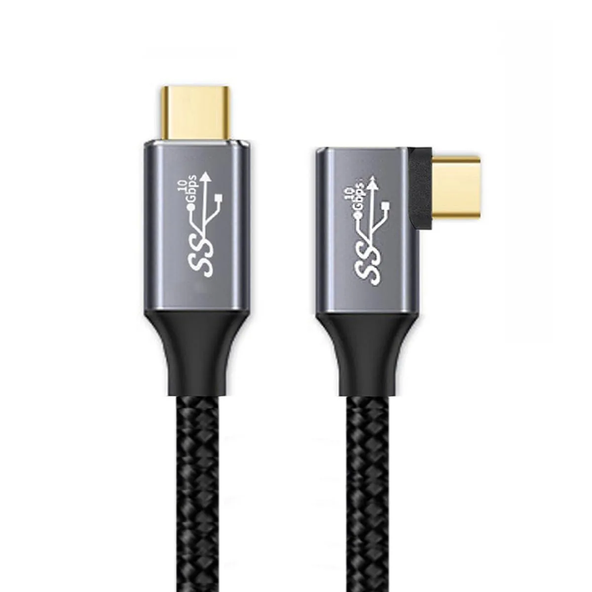 Fervit Fervit USB-C 3.1 Gen2 Cable 10Gbps 100W 90° Angled E-Marker 50cm — product photo