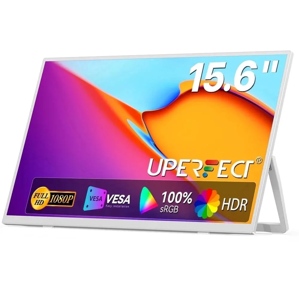 Uperfect Uperfect 15.6" 1080P Portable Monitor with Kickstand USB-C HDMI White — product photo