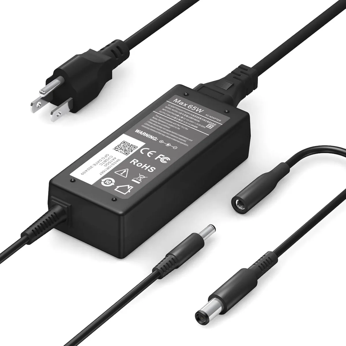 FLEANE FLEANE 65W AC adapter with 4.5 mm and 7.4 mm tips — product photo