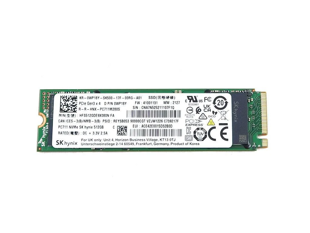 SK hynix SK hynix PC711 512GB NVMe M.2 2280 laptop replacement part — product photo