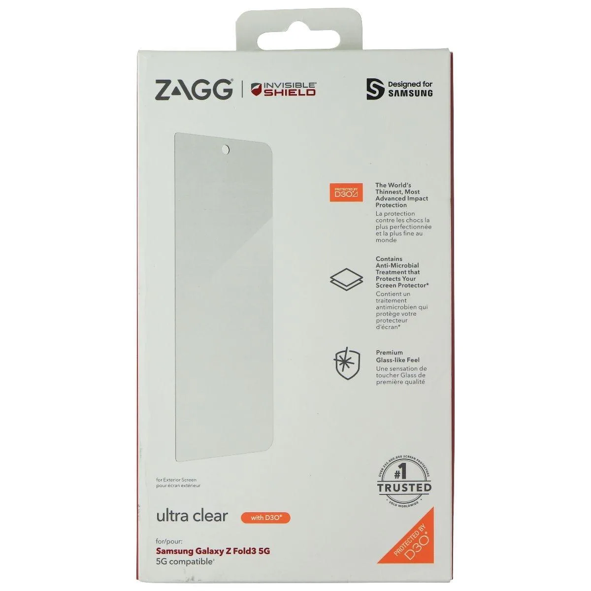 ZAGG ZAGG InvisibleShield Ultra Clear Screen Protector Samsung Galaxy Z Fold3 5G D3O Clear — product photo