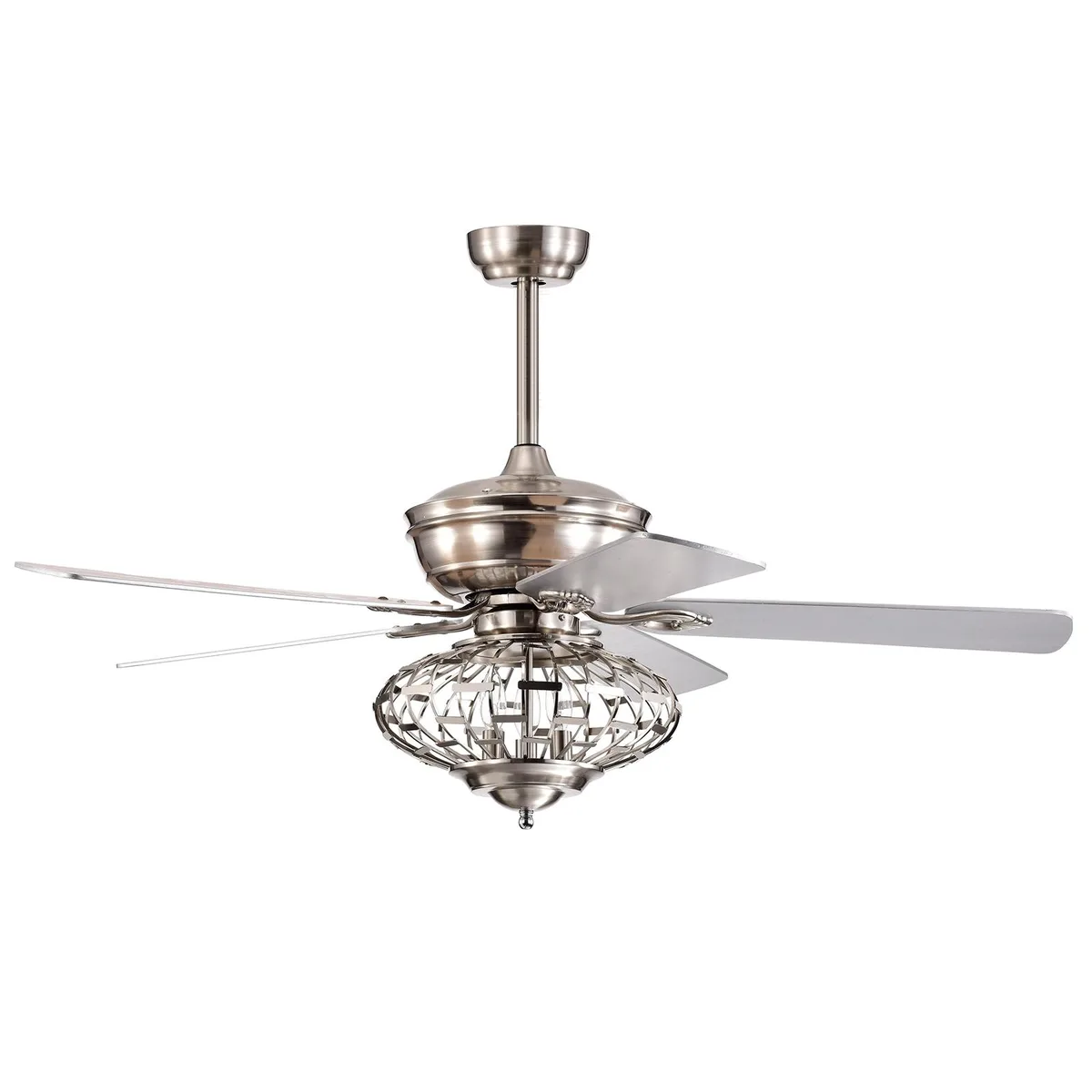 SlickBlue SlickBlue 52 Inch Ceiling Fan Wooden Blades Remote Silver — product photo