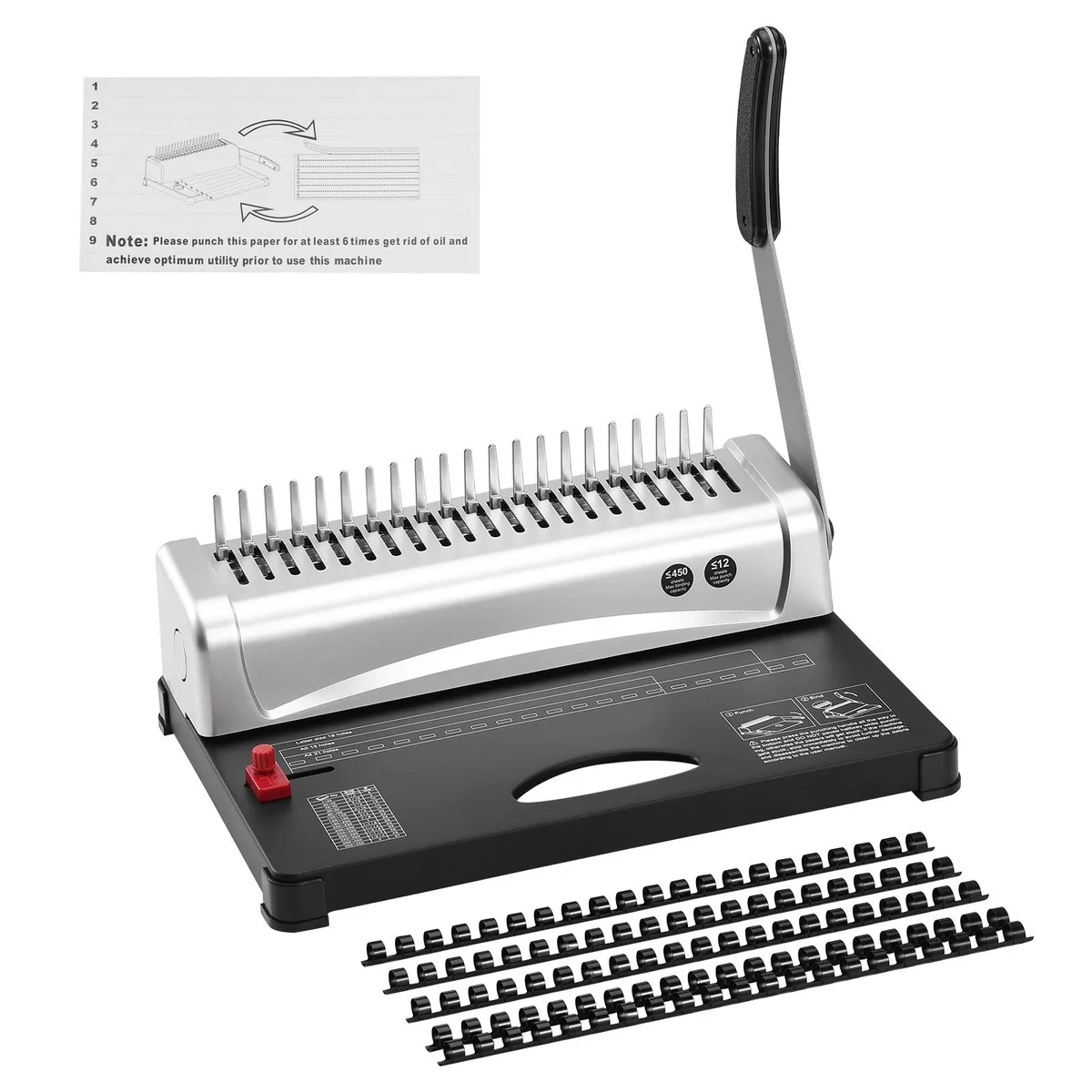 VEVOR VEVOR Comb Binding Machine 21-Hole 450 Sheets 100 Spines 3/8' — product photo