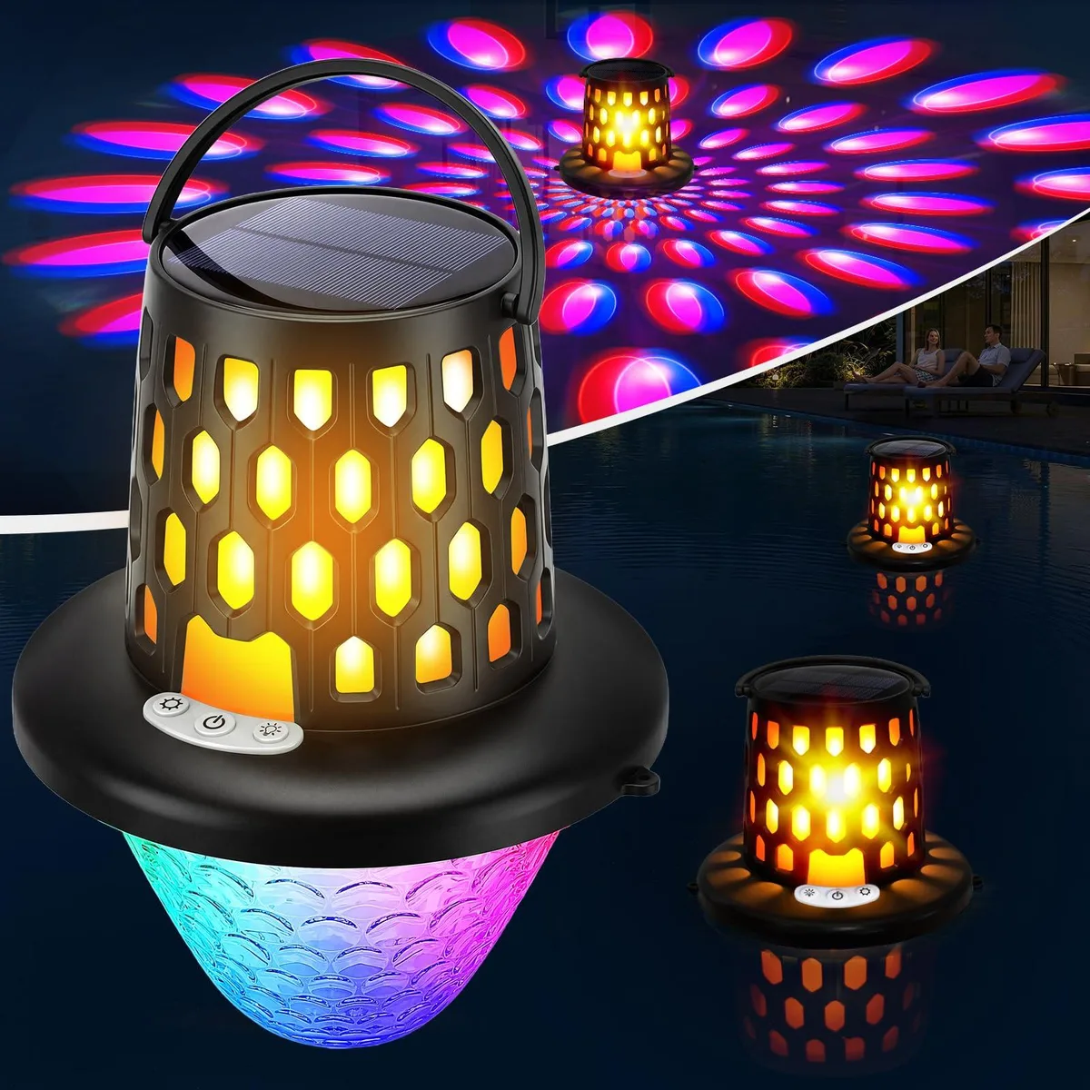  PoolBliss Solar Floating Pool Light Kit IP68 10 Modes — product photo