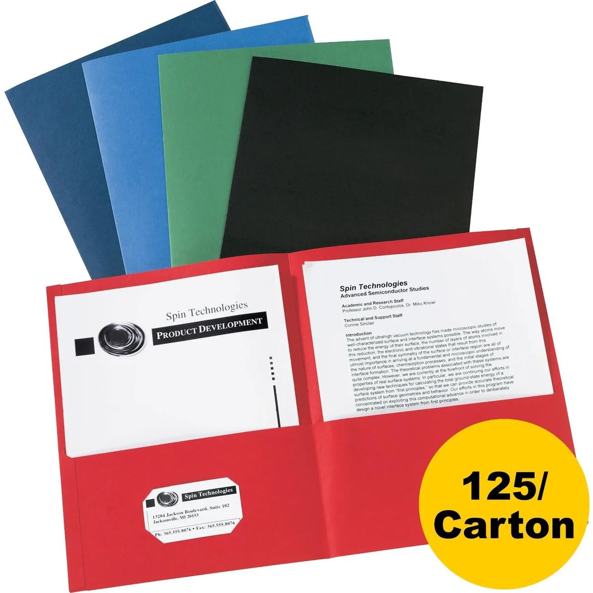 Avery Avery 47993CT Two-Pocket Folders Assorted 125 Carton — product photo