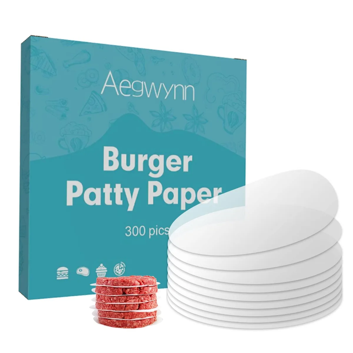 A stack of 200 round white parchment sheets 4 inches across