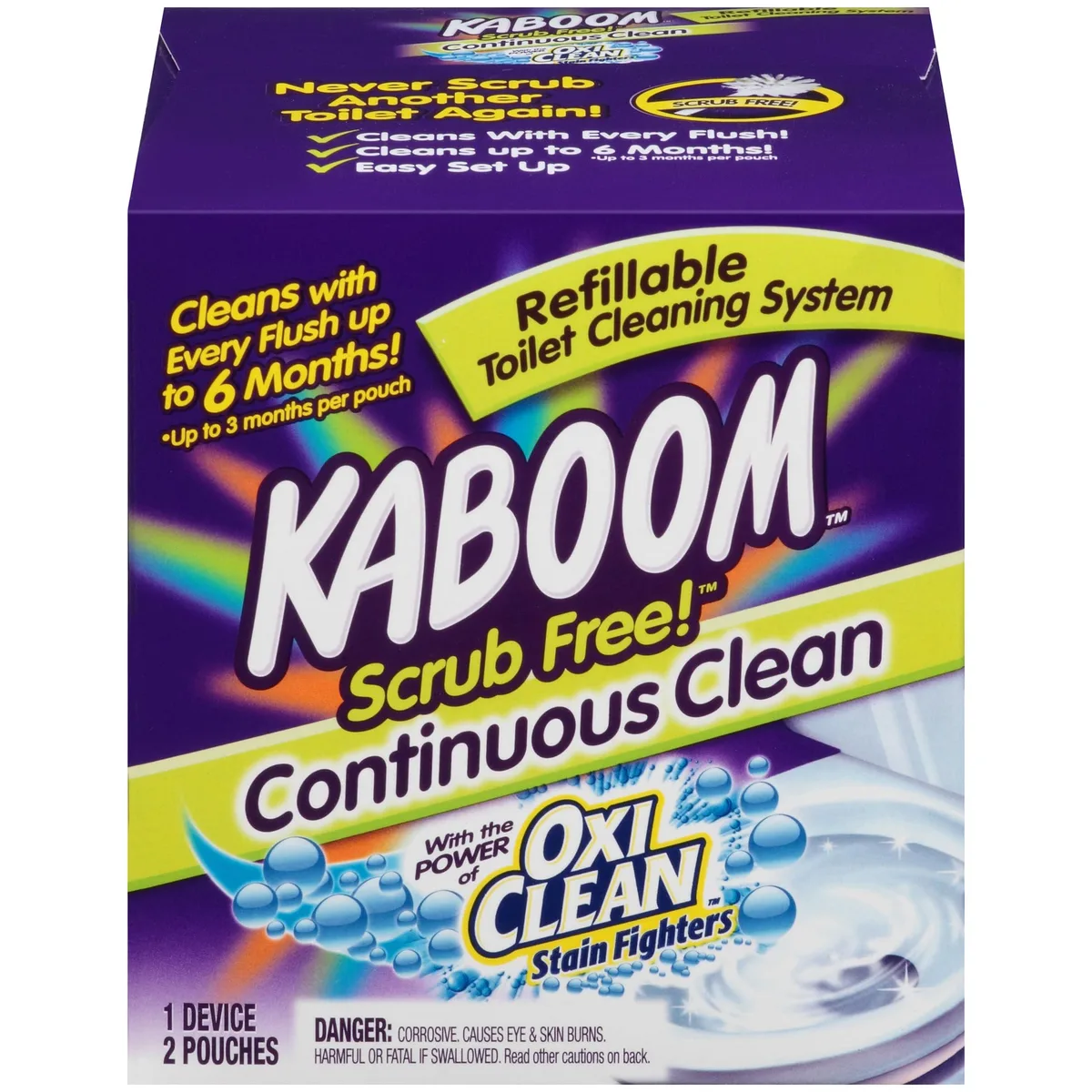 Kaboom Scrub Free! Continuous Clean Toilet System with 2 Refills — product photo