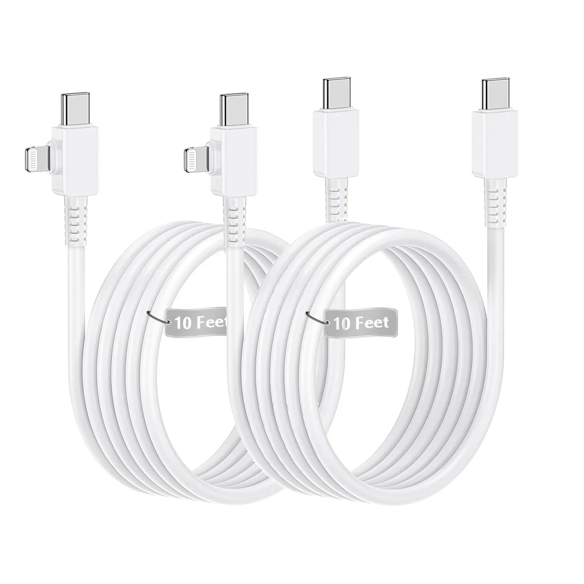  pukerehab 2-in-1 USB-C to Lightning &amp; USB-C Cable 10ft 3A — product photo