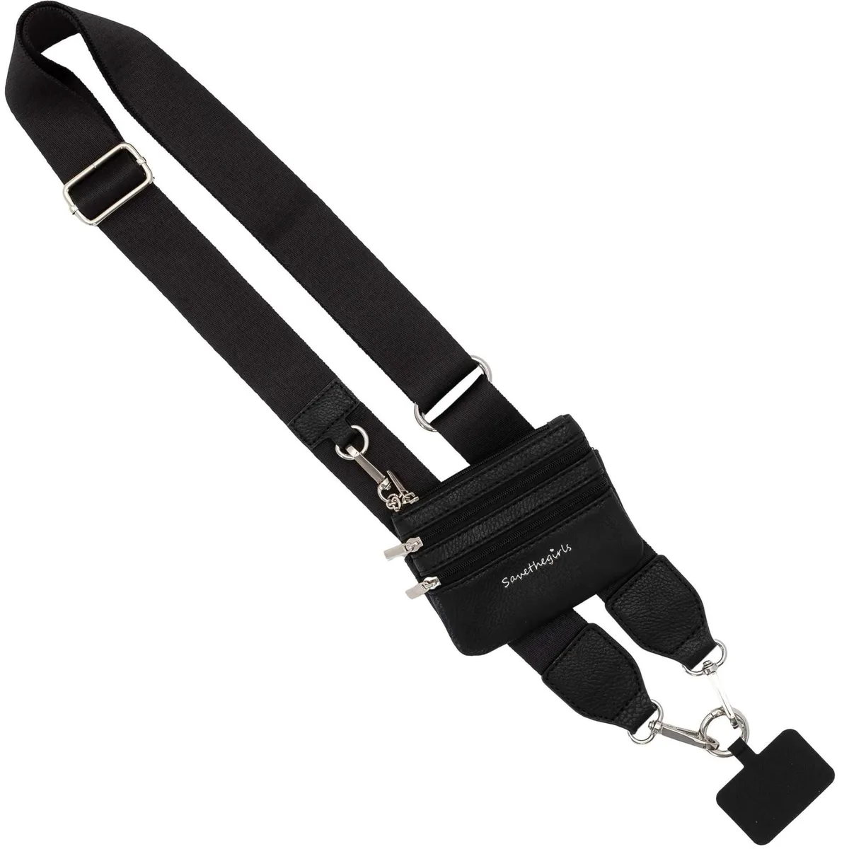  Save the Girls CG-1000BK Crossbody Phone Strap with Zipper Wallet Pouch Black — product photo
