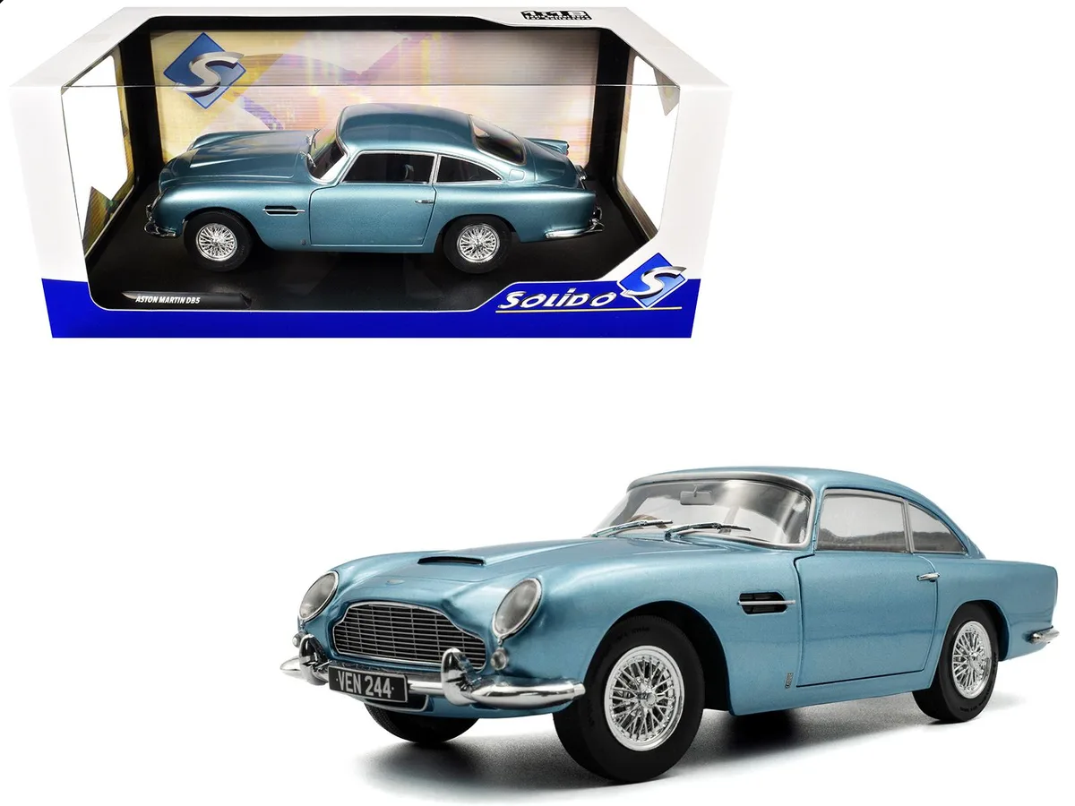 Solido Solido 1964 Aston Martin DB5 RHD Light Blue Metallic 1/18 Diecast Car — product photo