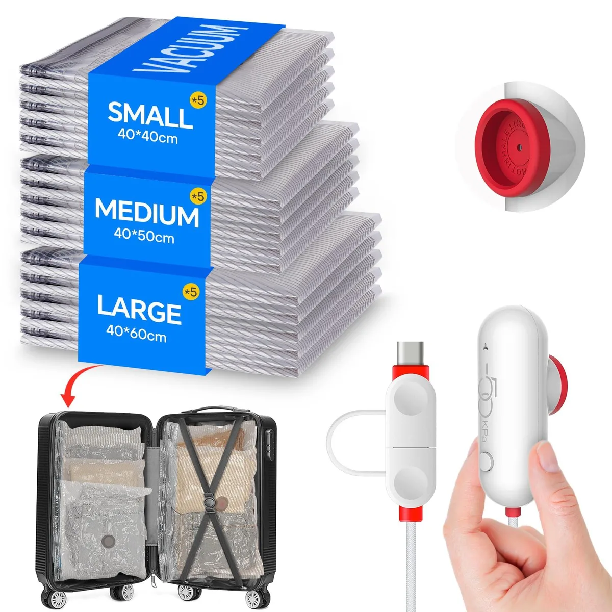  Vacbird W8-15T-YF vacuum sealer 15 bags USB pump — product photo