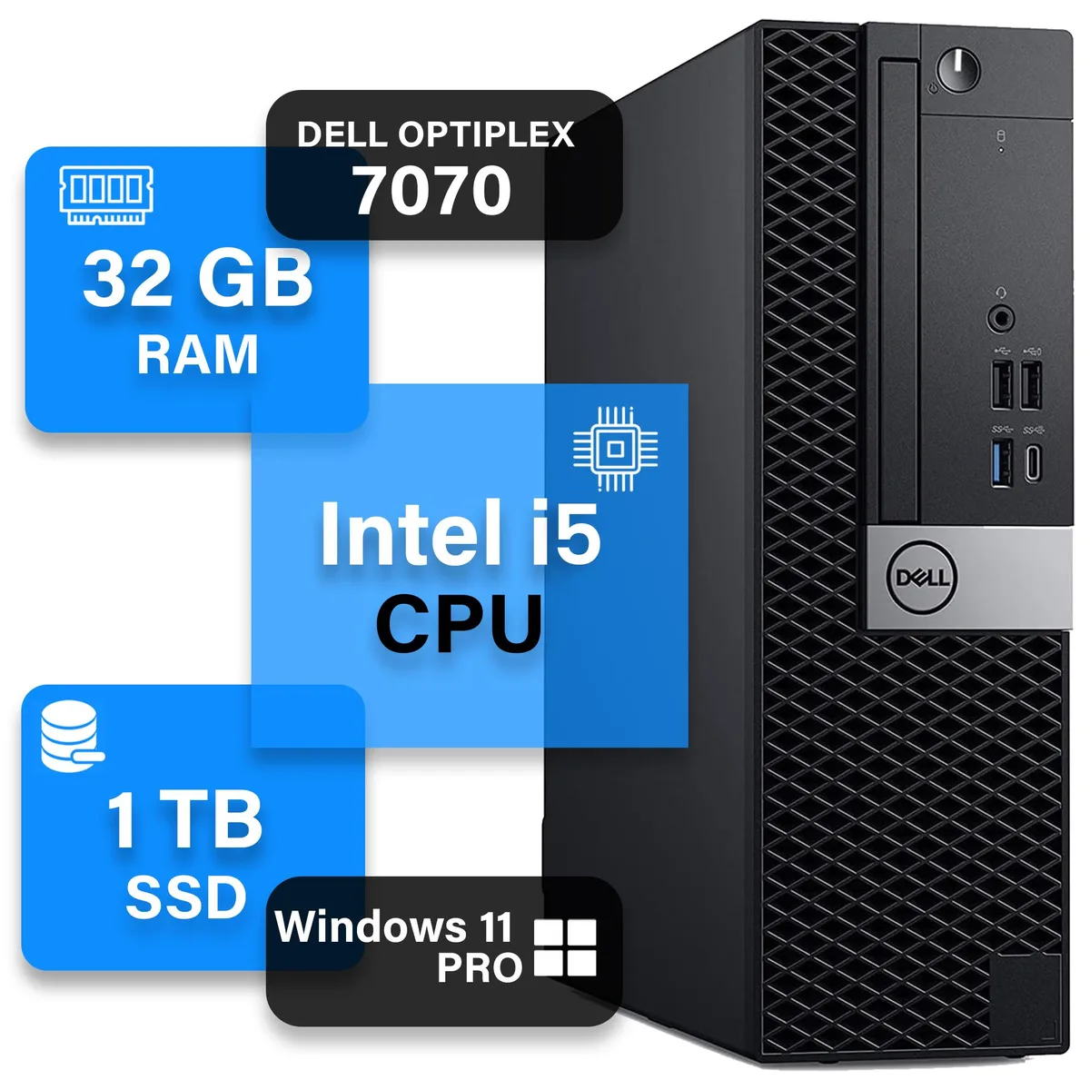 DELL DELL OptiPlex 7070 SFF i5-8500 32GB 1TB NVMe desktop PC — product photo