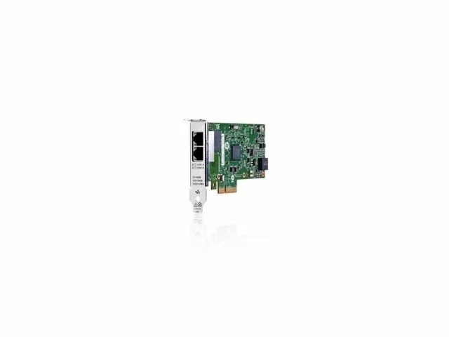 Green dual-port PCIe network card with low-profile bracket