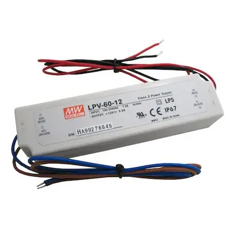 Compact black rectangular LED driver unit with side cable entries