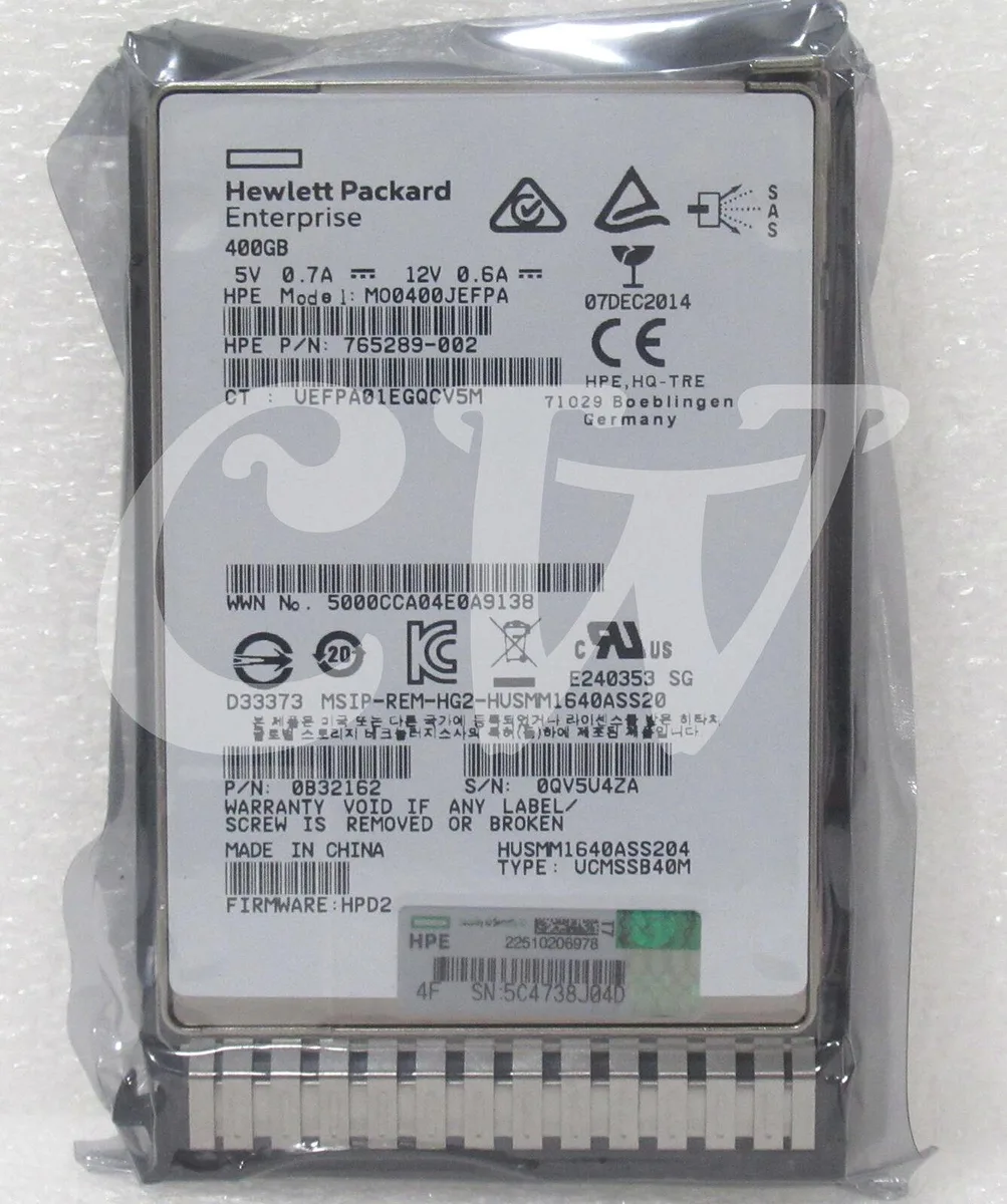 HPE HPE MO0400JEFPA 400GB SAS 12G 2.5" enterprise SSD — product photo