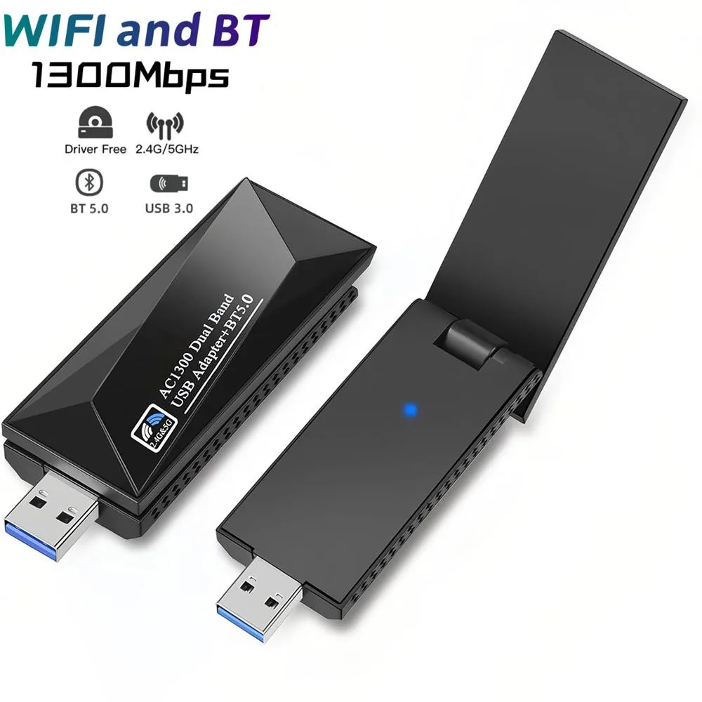 IHDAPP IHDAPP AC1300 USB 3.0 Wi-Fi 5 Bluetooth 5.0 adapter — product photo
