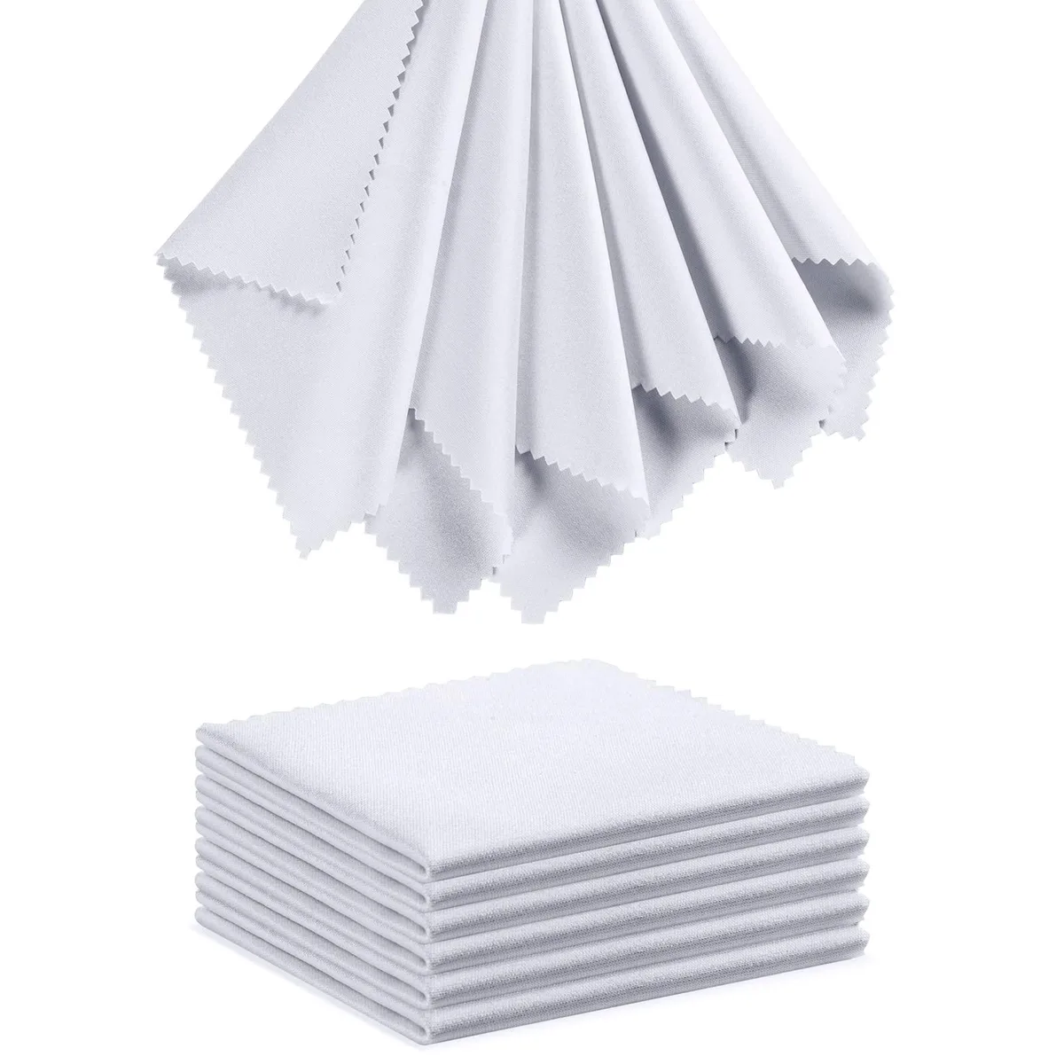 TRIUMPH VISION Microfiber Lens Cloths 12 Pack 296 GSM White 5x6 Inch Glass Care — product photo