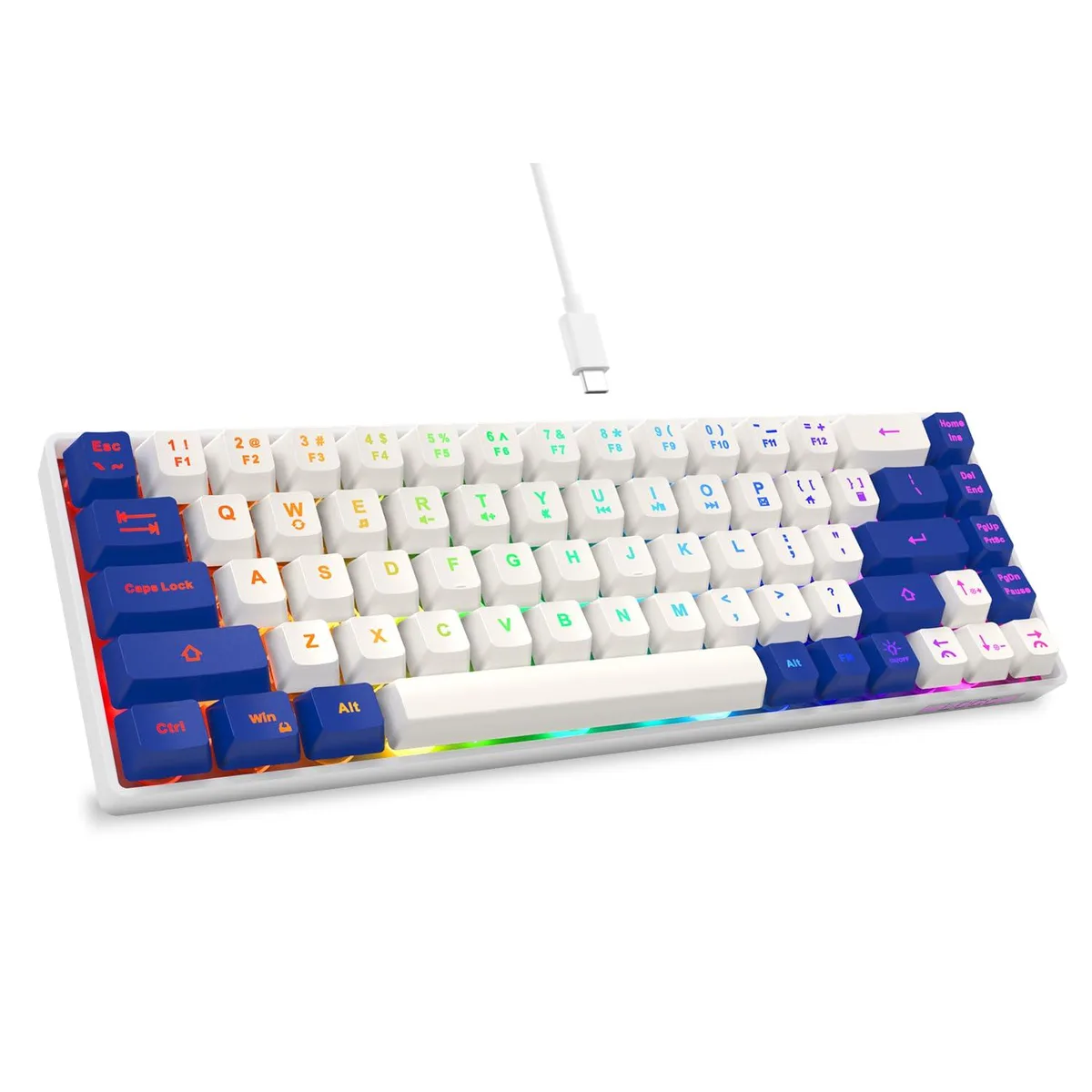  Philips 65% Gaming Keyboard 68 Keys White-Blue — product photo