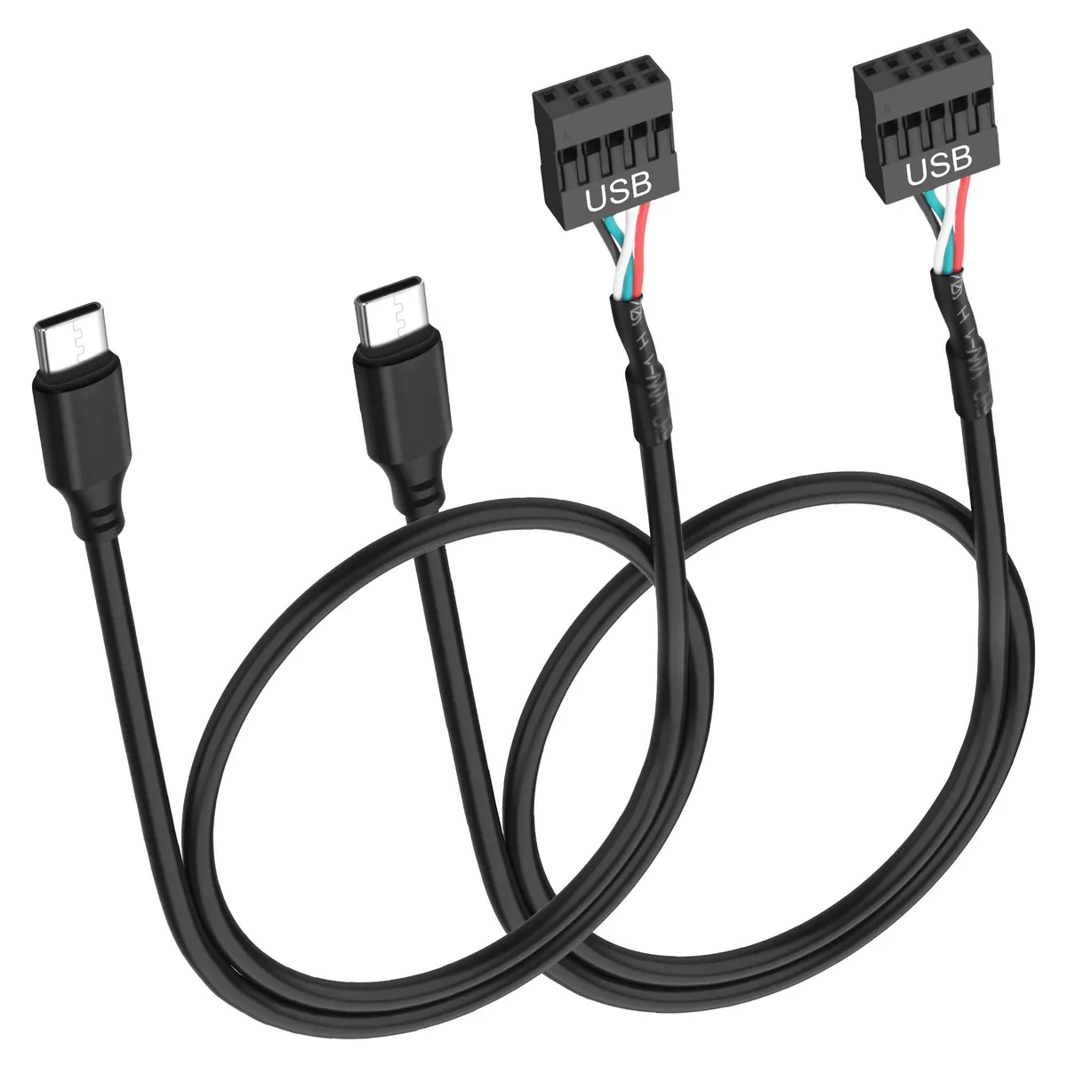 BUCIER BUCIER USB 9-Pin Header to USB-C Adapter Cable 50cm 2PCS — product photo