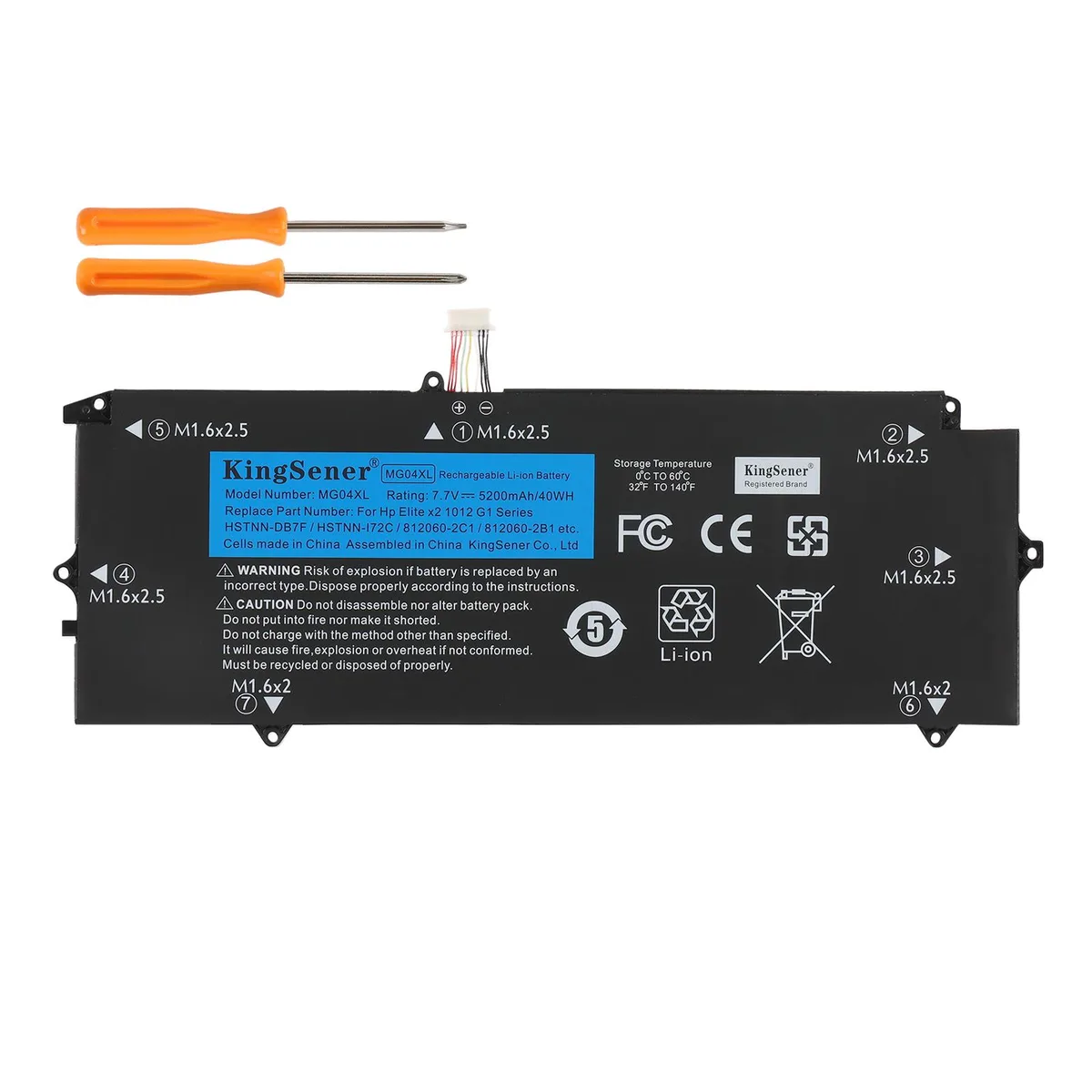 KingSener KingSener MG04XL laptop battery 5200mAh 7.7V for HP Elite x2 1012 G1 — product photo