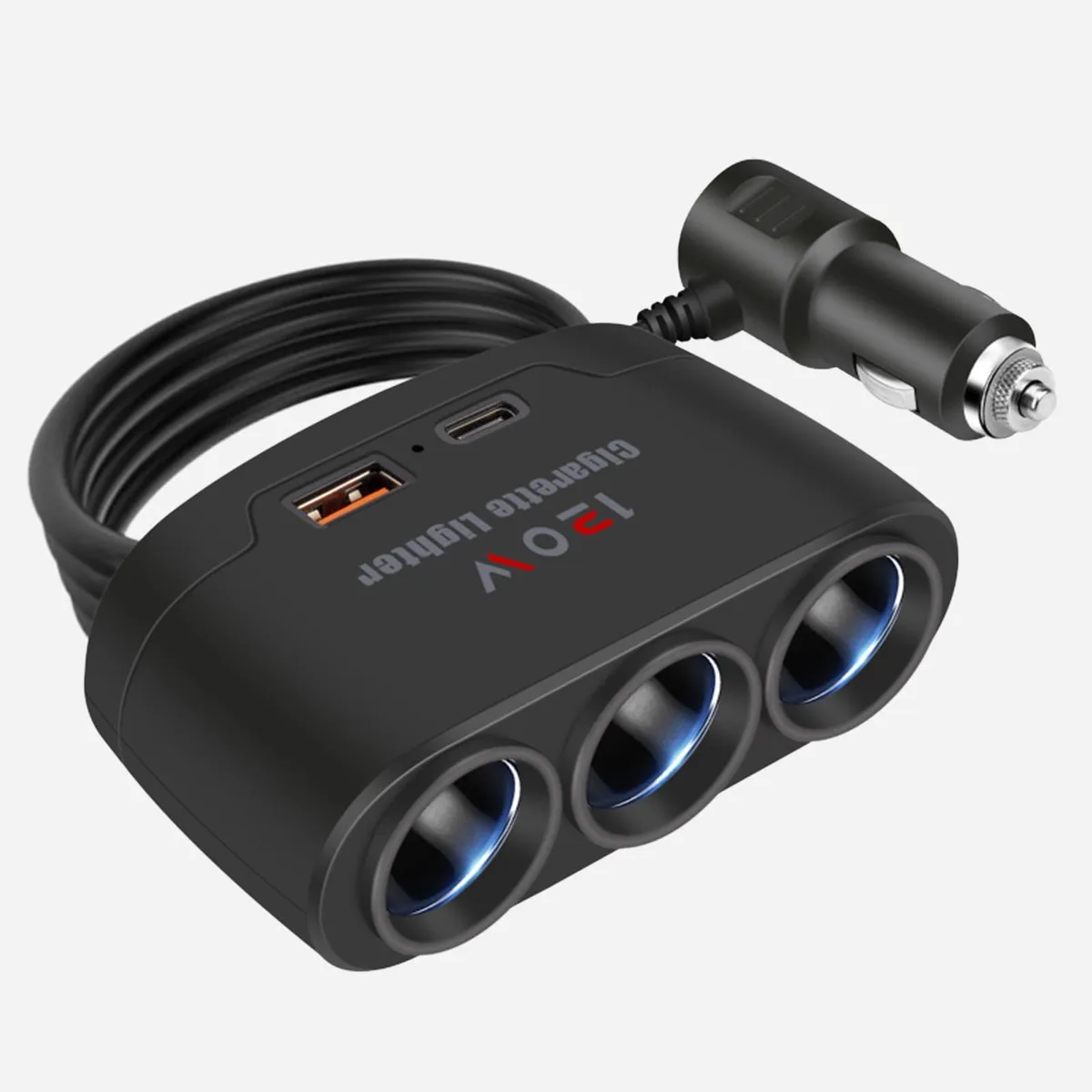 Cable Matters BY602-BLACK 5-in-1 Car Power Splitter Cord — product photo