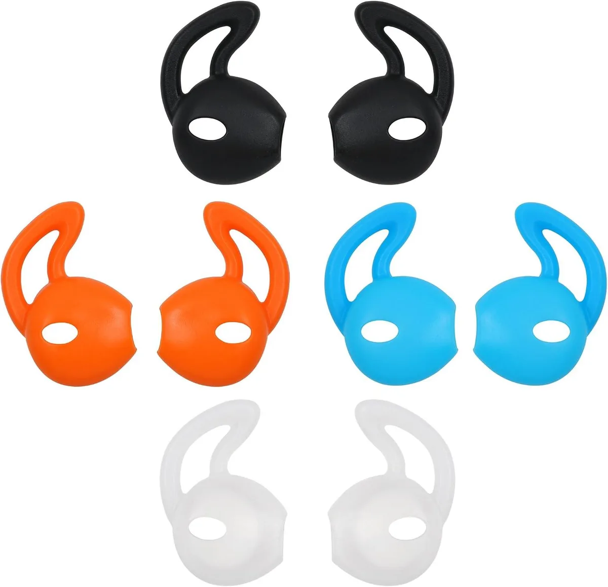 MAONO MAONO Ear Gel Tips 4 Pair Sport Black/Clear/Blue/Orange — product photo