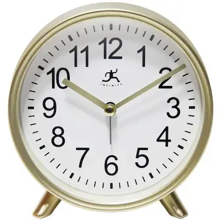 Infinity Instruments Infinity Instruments 15684GD-4360 Gold Tabletop Alarm Clock 5.75 inches — product photo