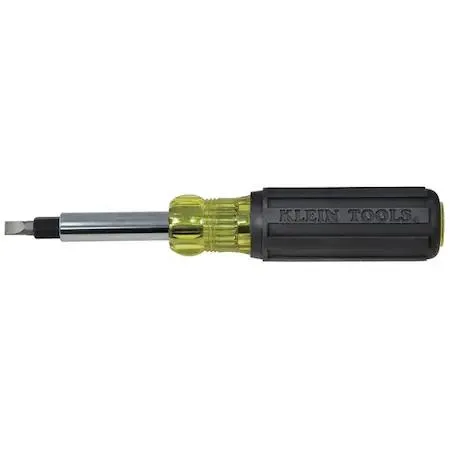 Klein Tools 32557 multi-bit screwdriver nut driver with cushion-grip handle and interchangeable shaft