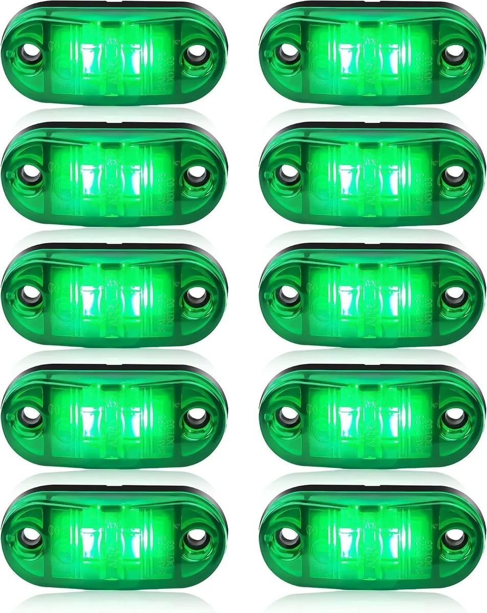 BFKK BFKK 10 Pack Green DC12-24V IP68 Waterproof LED Trailer Lights Kit — product photo