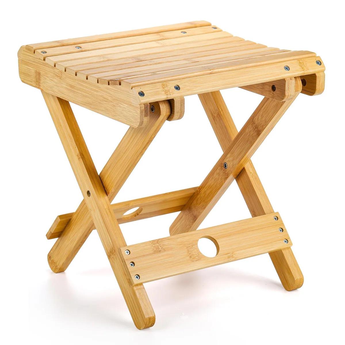  Lawei Bamboo Folding Step Stool 12 Inch Natural 11.4 x 11 x 12.2 in — product photo