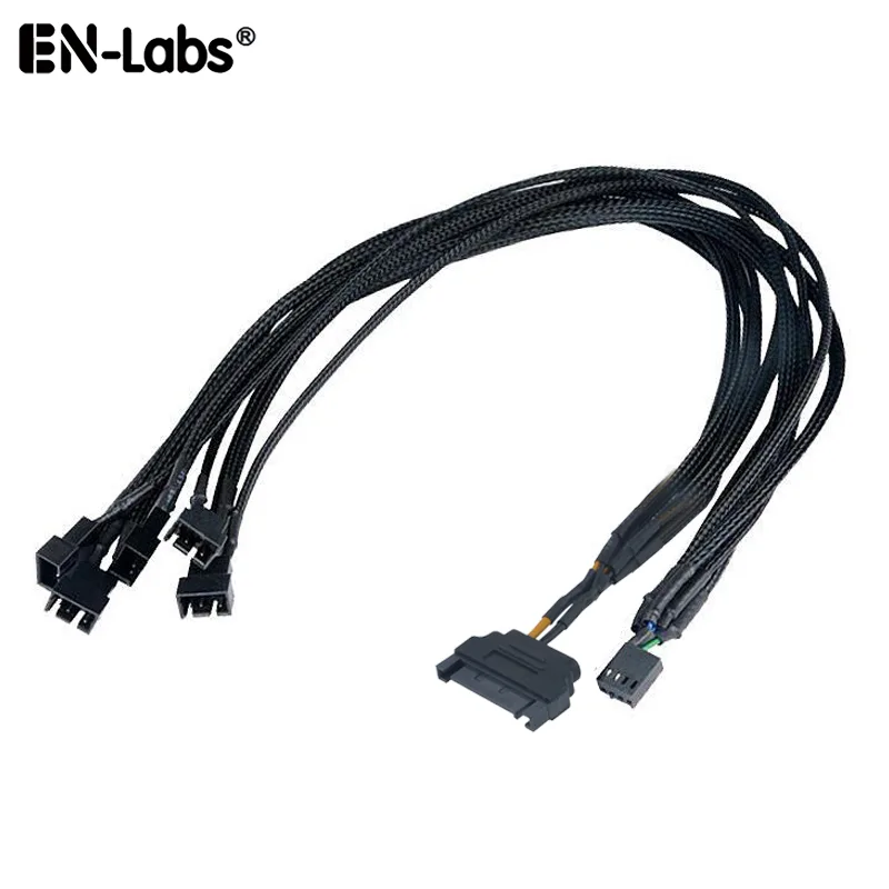 EN-Labs EN-Labs SATA5TX443CM SATA to 5x 4-pin PWM splitter cable 16.9 inch — product photo